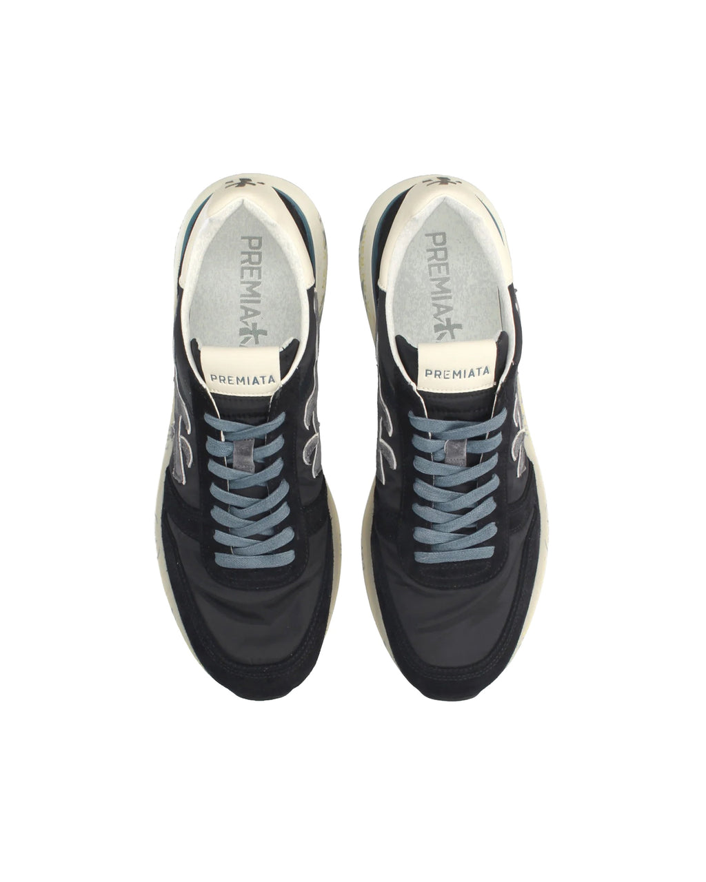Blue Mick Calf Goat Leather Sneakers