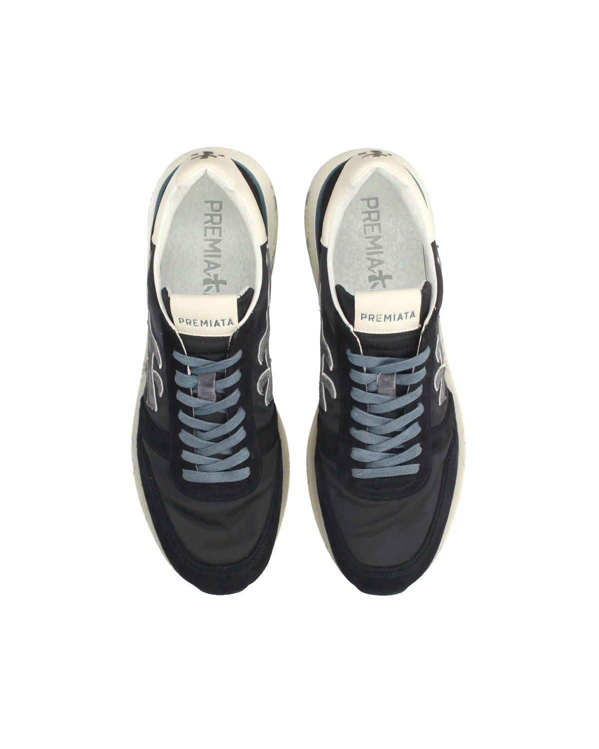 Blue Mick Calf Goat Leather Sneakers