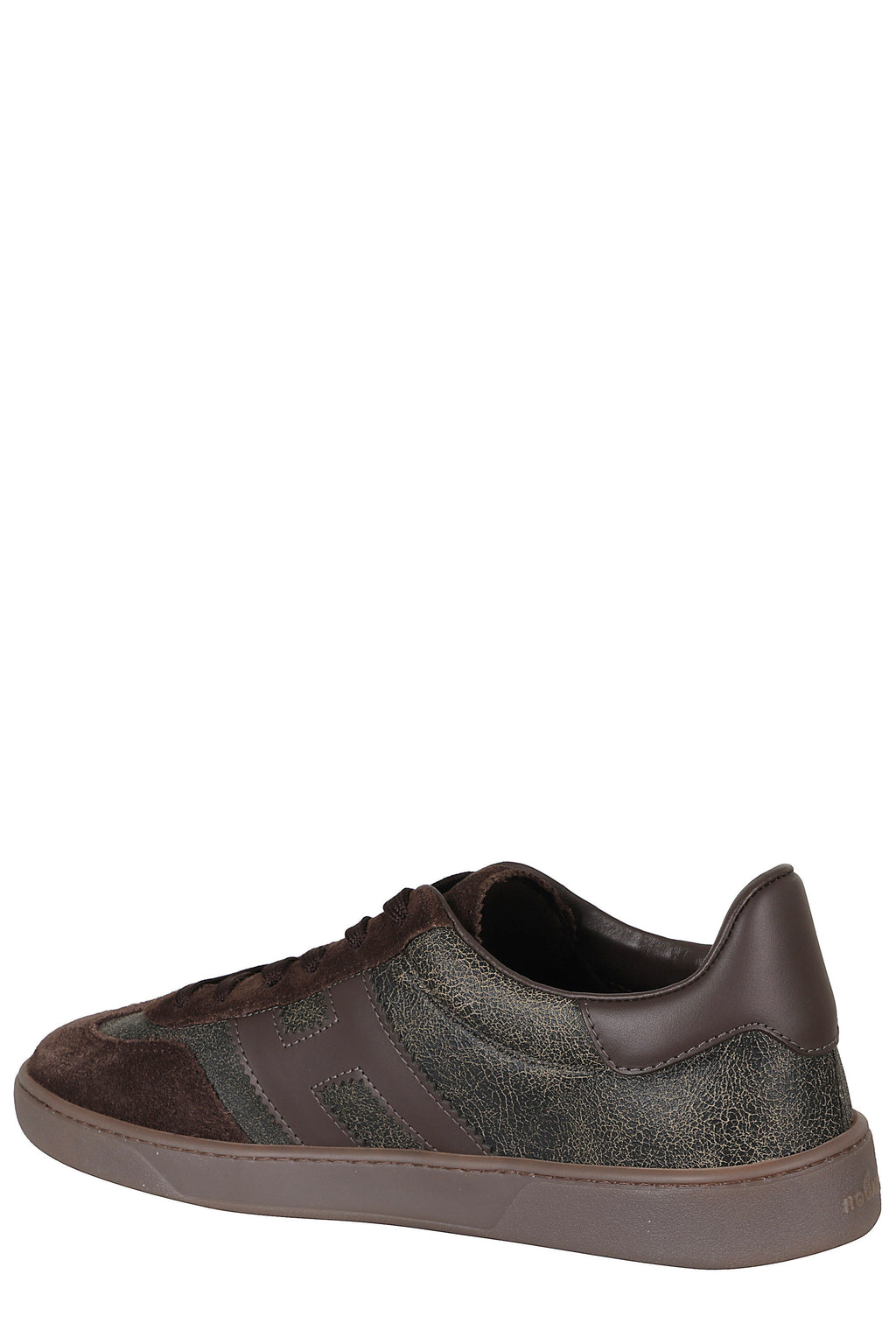 Brown Cool Smooth Leather Suede Rubber Sole Sneakers