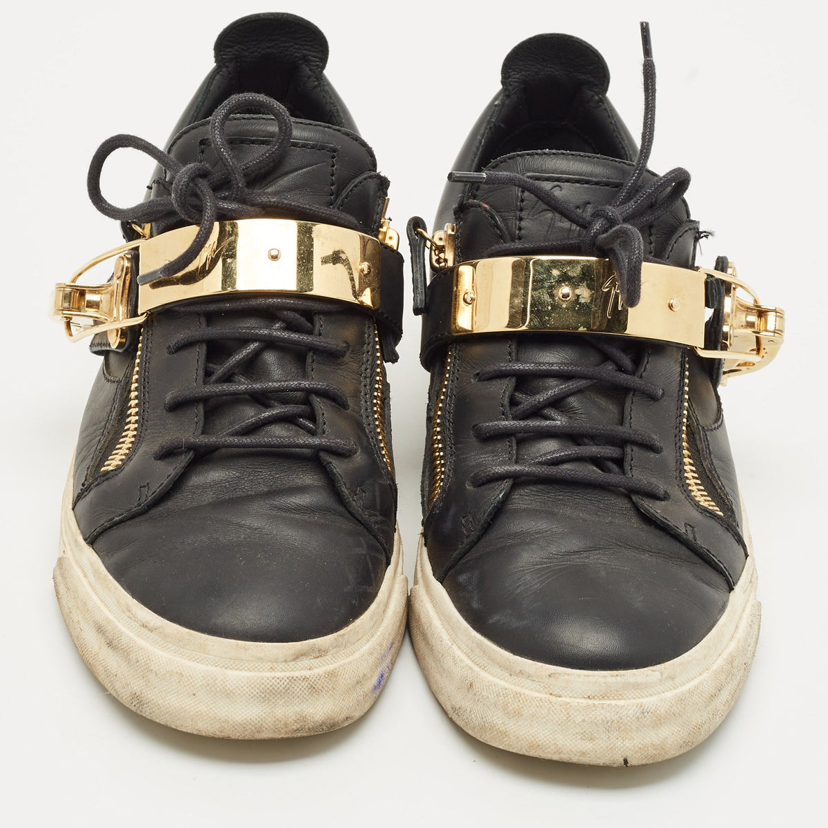 Giuseppe Zanotti Black Leather Low Top Sneakers