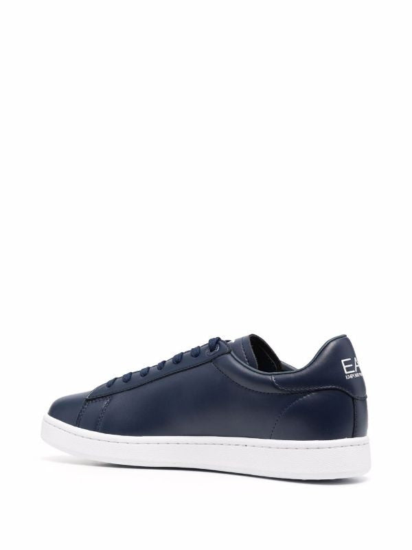 Blue Tennis Dynamic Low-Top Leather Sneakers