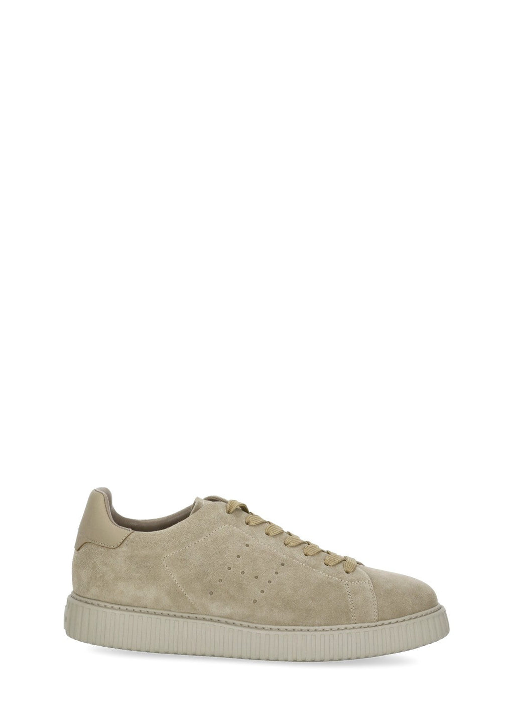 Beige Suede Low-Top Sneakers