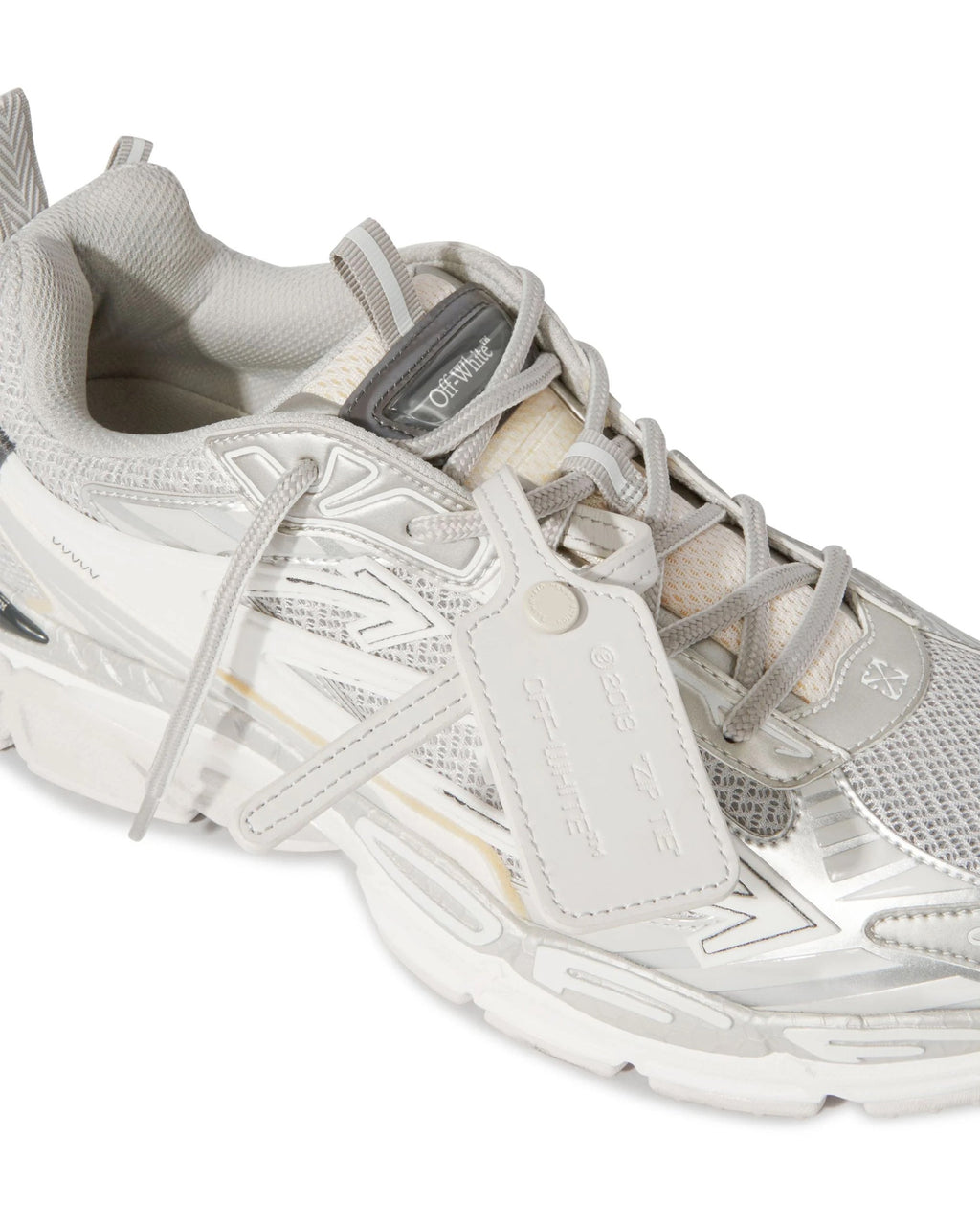 Light Grey and Silver Sneakers with Mesh