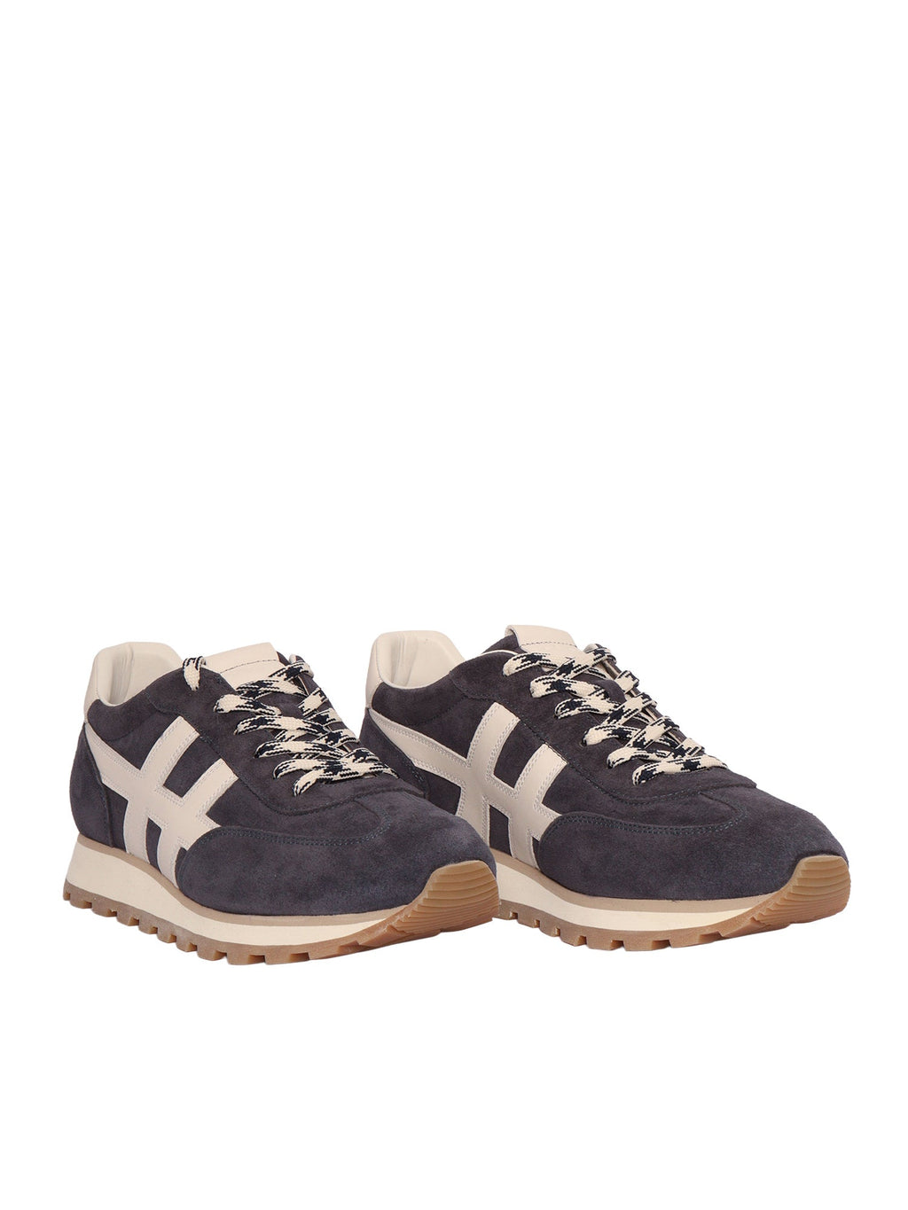 H701 Calfskin Contrasting Accent Sneakers