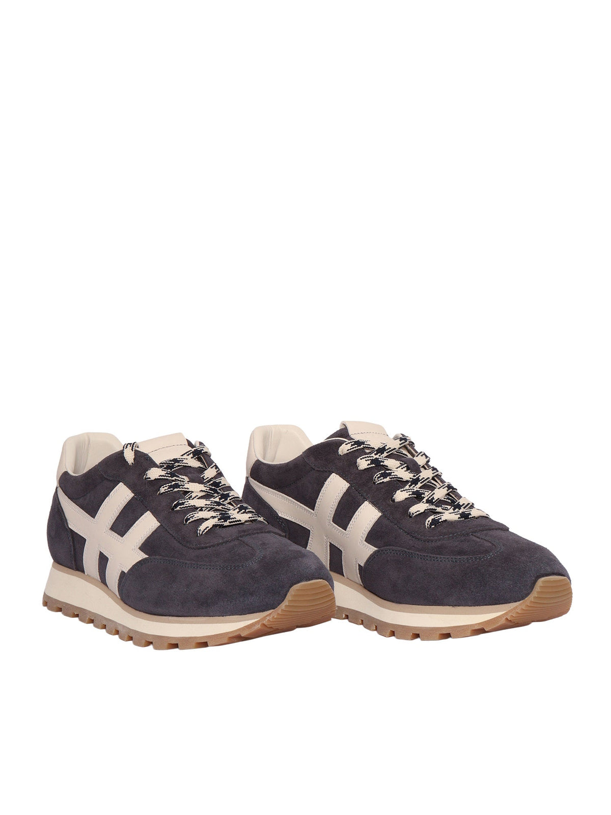H701 Calfskin Contrasting Accent Sneakers