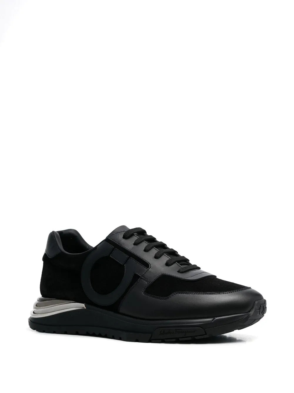 Ferragamo Gancini-Patch Lace-Up Sneakers