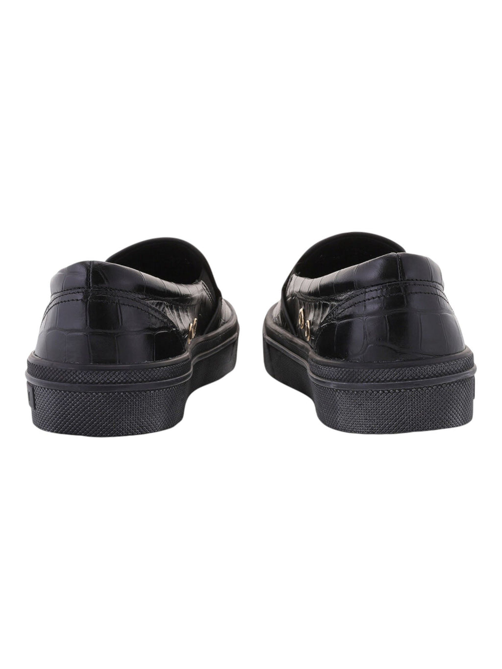 Bally Leory 6305333 Men's Black Croc Embossed Leather Sneakers