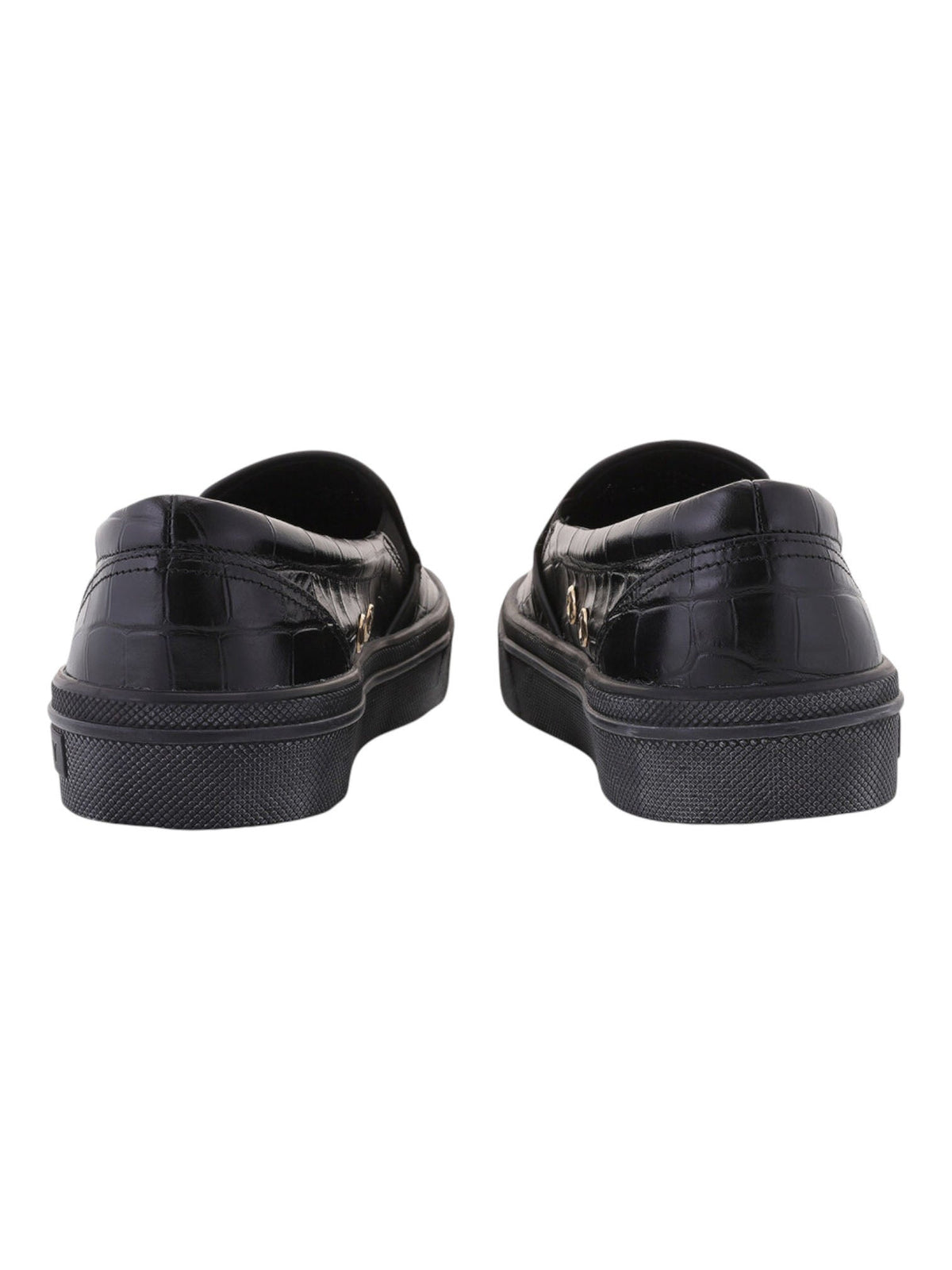 Bally Leory 6305333 Men's Black Croc Embossed Leather Sneakers