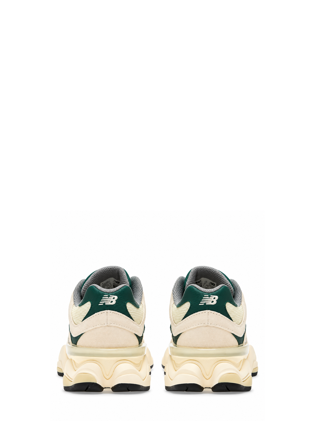 Green 9060 Layered Leather Mesh Sneakers