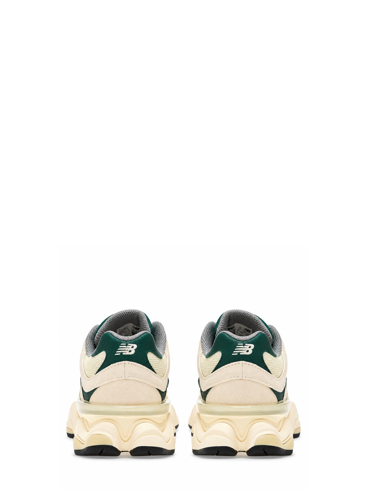 Green 9060 Layered Leather Mesh Sneakers