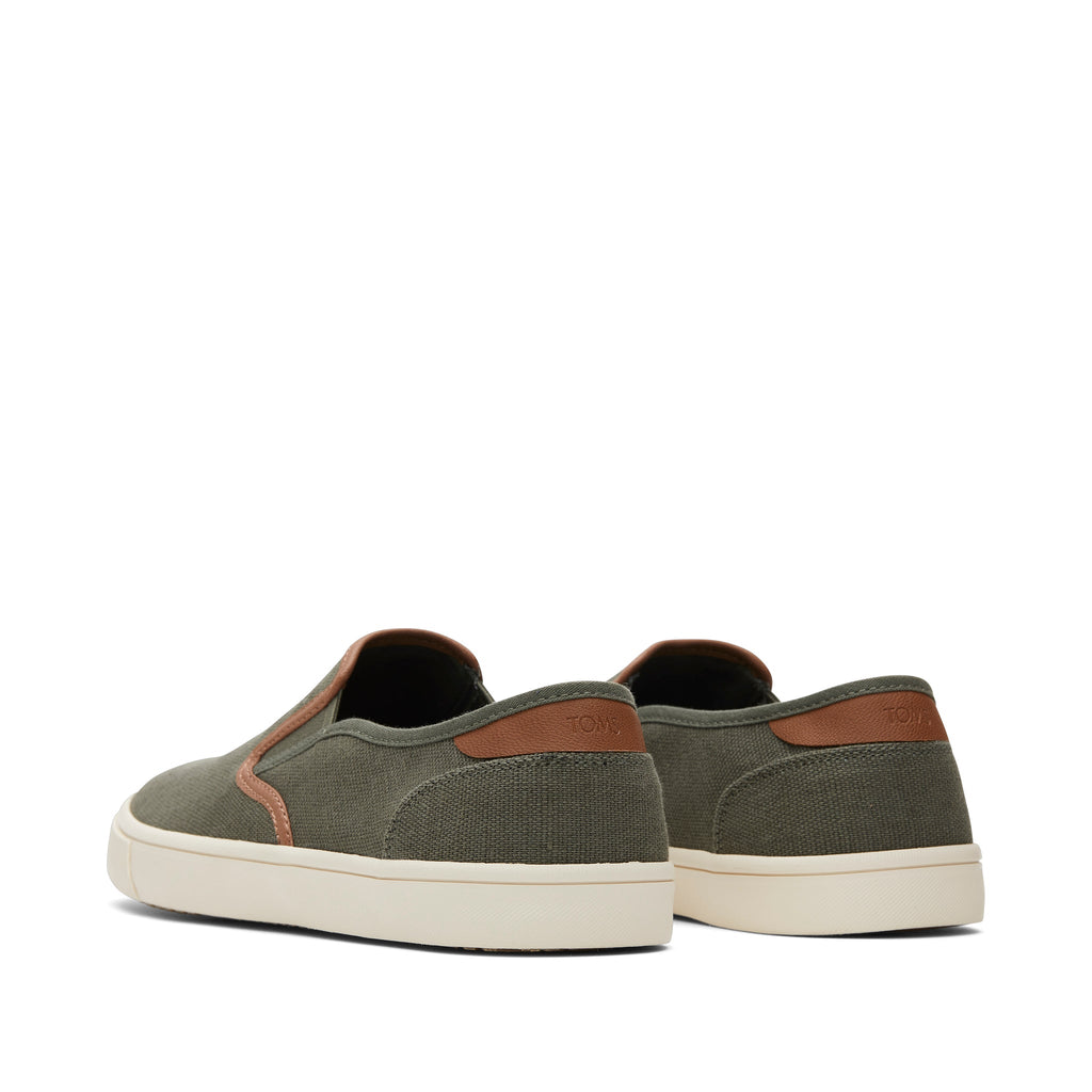 Baja Olive Heritage Canvas Slip On Sneaker