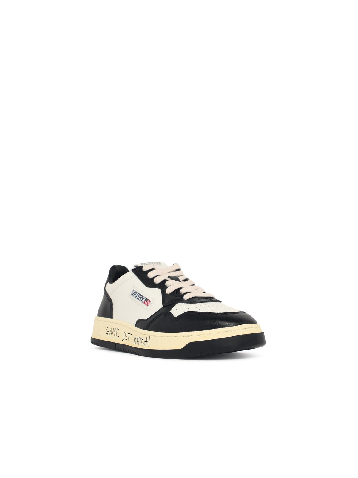 'Medalist Low' Black And White Leather Sneakers