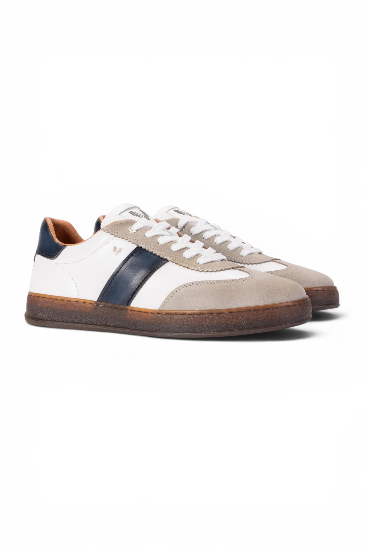 Martinelli Men's Blue Leather Sneakers Trainer Shoes - Seaford