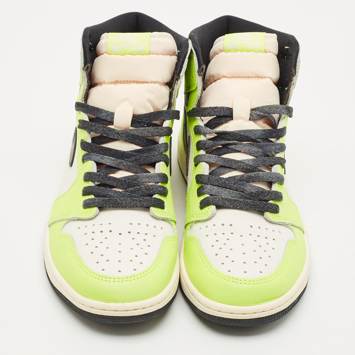 Air Jordans Green/white Leather 1 Retro Og High Top Sneakers