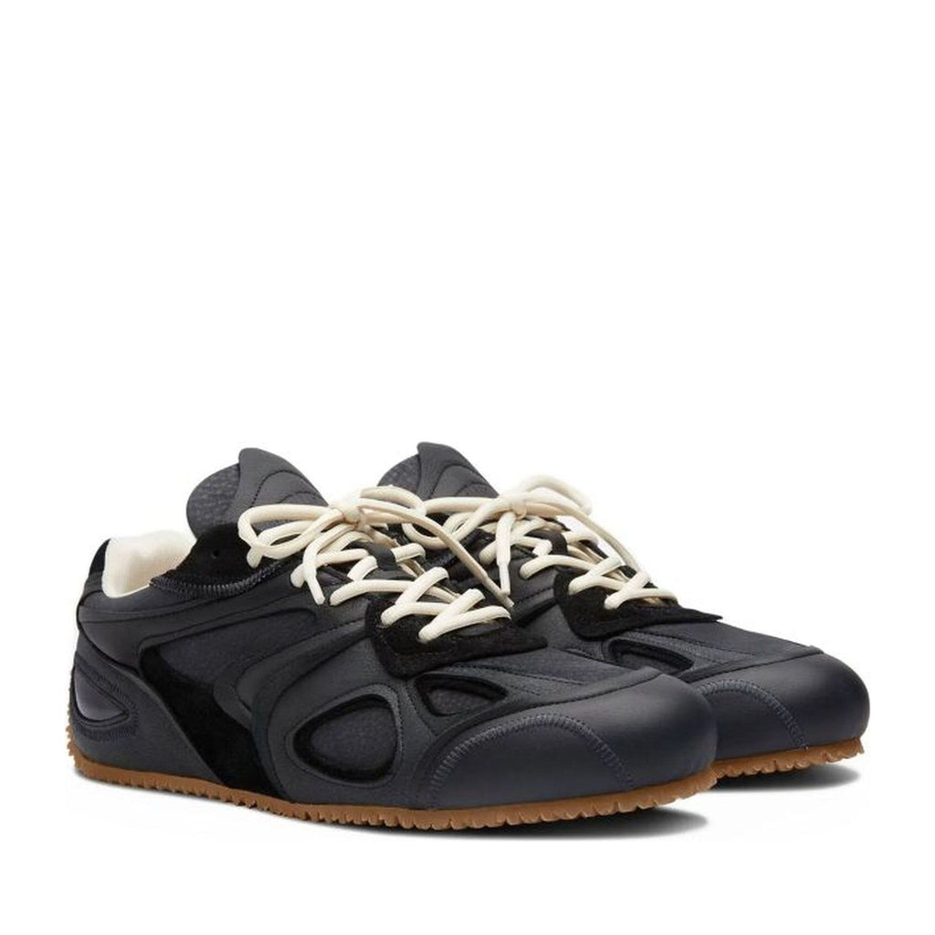 Black Slow Runner Layered Panel Padded Collar Sneakers