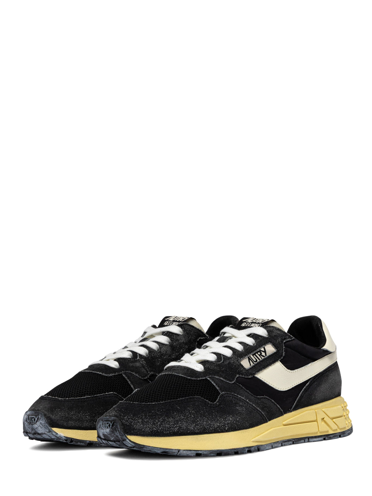 Dual-Material Low-Top Sneakers with Cream Accents