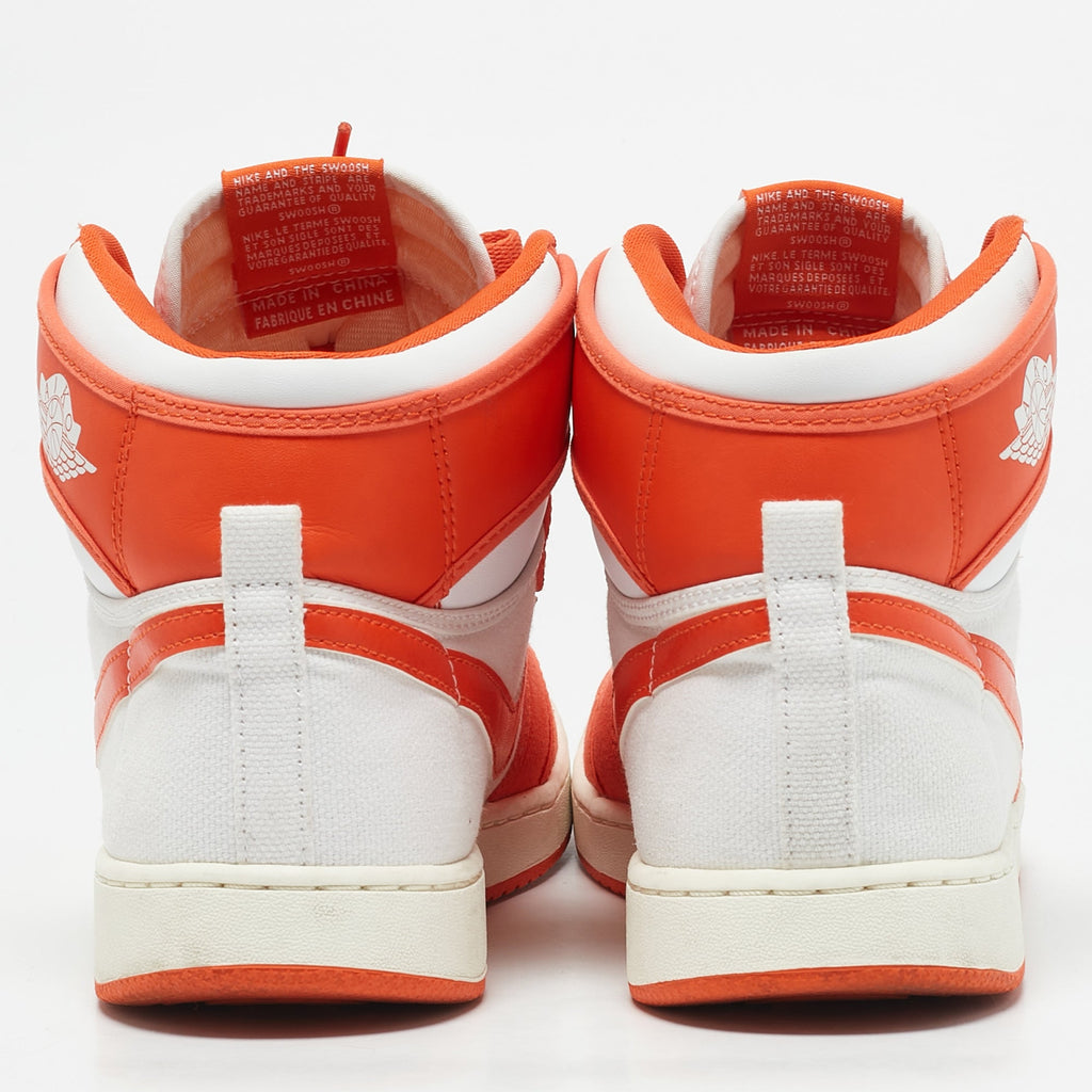 Air Jordans Orange Canvas And Leather Jordan 1 Ko "syracuse" High Top Sneakers