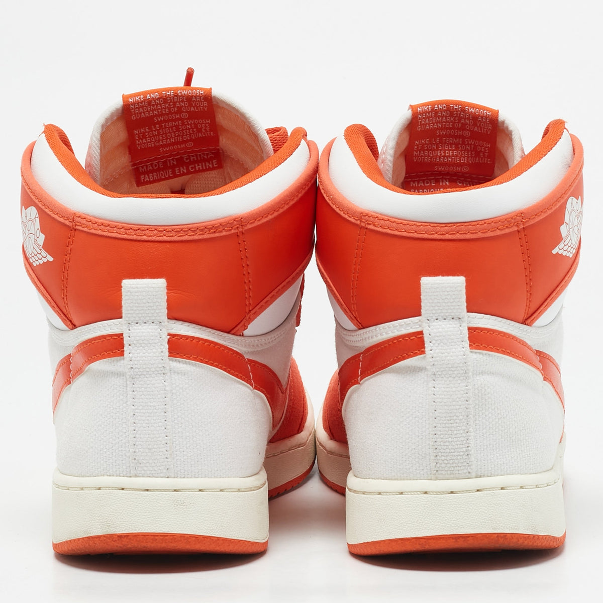 Air Jordans Orange Canvas And Leather Jordan 1 Ko "syracuse" High Top Sneakers