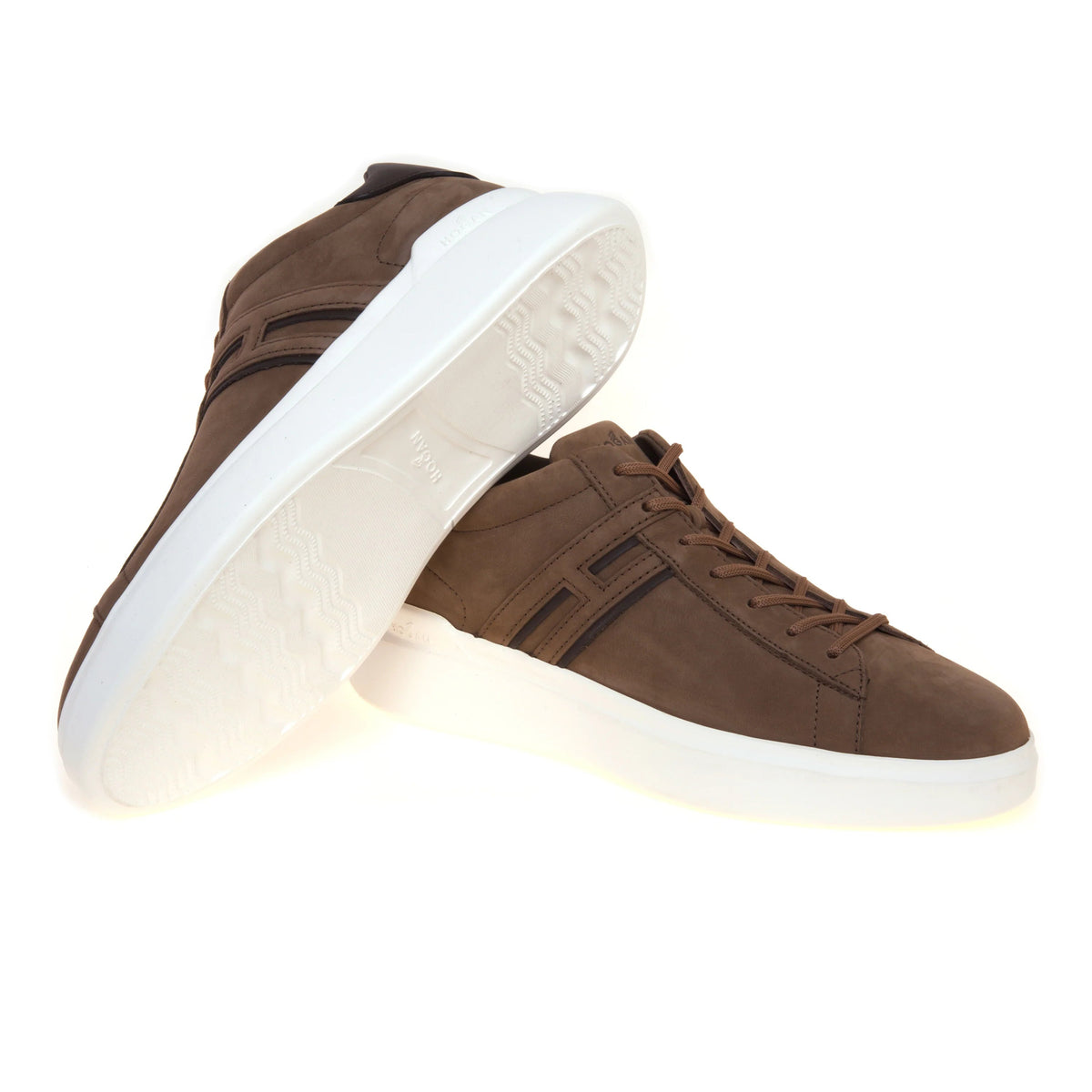 Brown Contrasting Detail Low-Top Sneakers