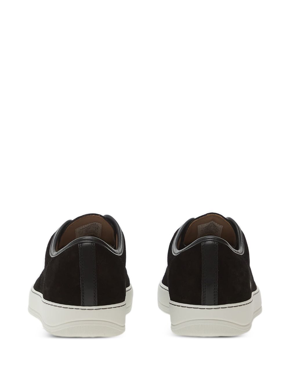 Low-Top Black Suede Sneakers with Smooth Leather Toe Cap