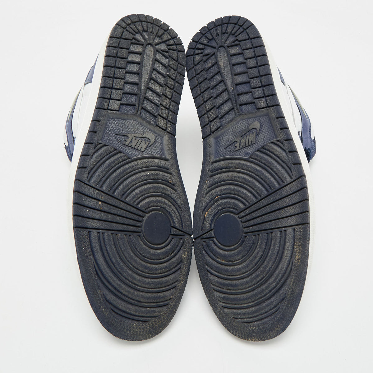 Air Jordans Navy Blue/white Suede And Leather Jordan 1 Retro High Co.jp Midnight Navy Sneakers