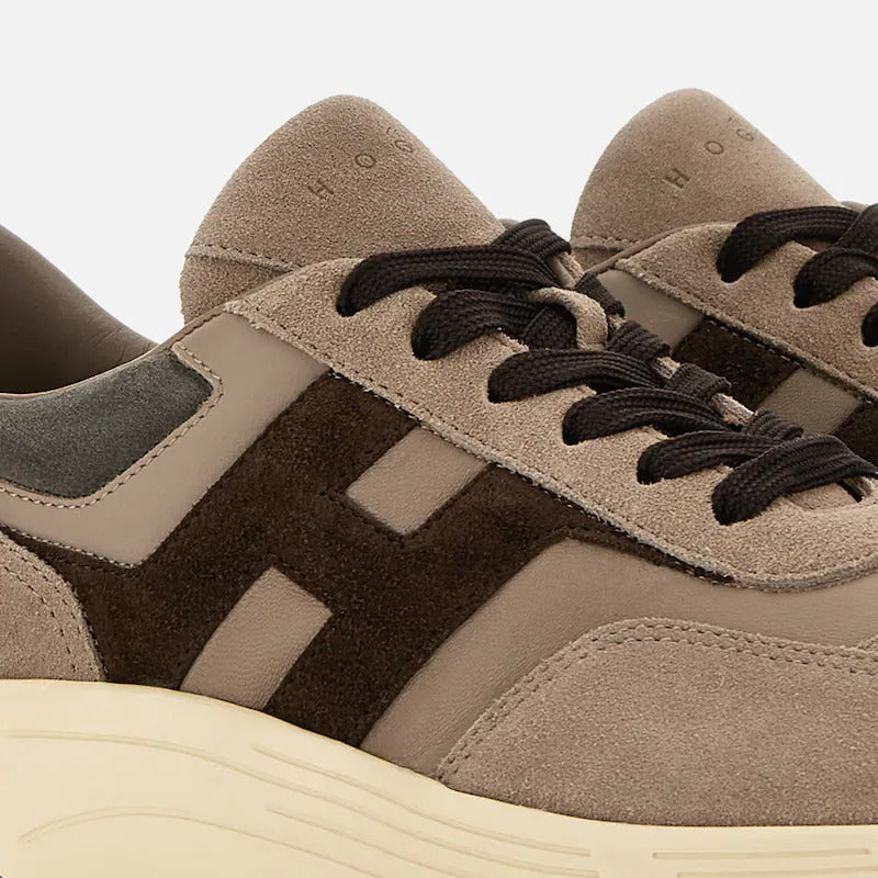 Beige Calfskin Mutton Low-Top Sneakers