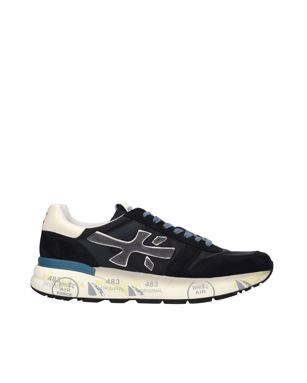 Blue Mick Calf Goat Leather Sneakers