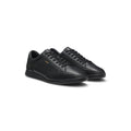 Leather sneakers with foil logo