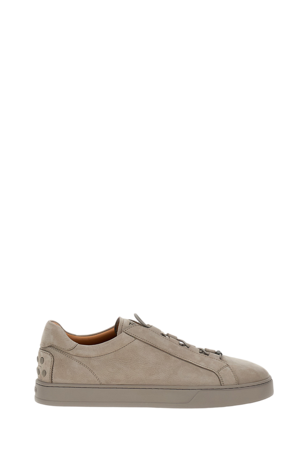 Beige Nabuk Velvet Calfskin Nubuck Sneakers