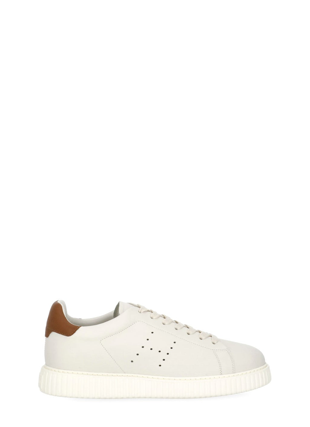 Ivory Smooth Leather Low-Top Sneakers