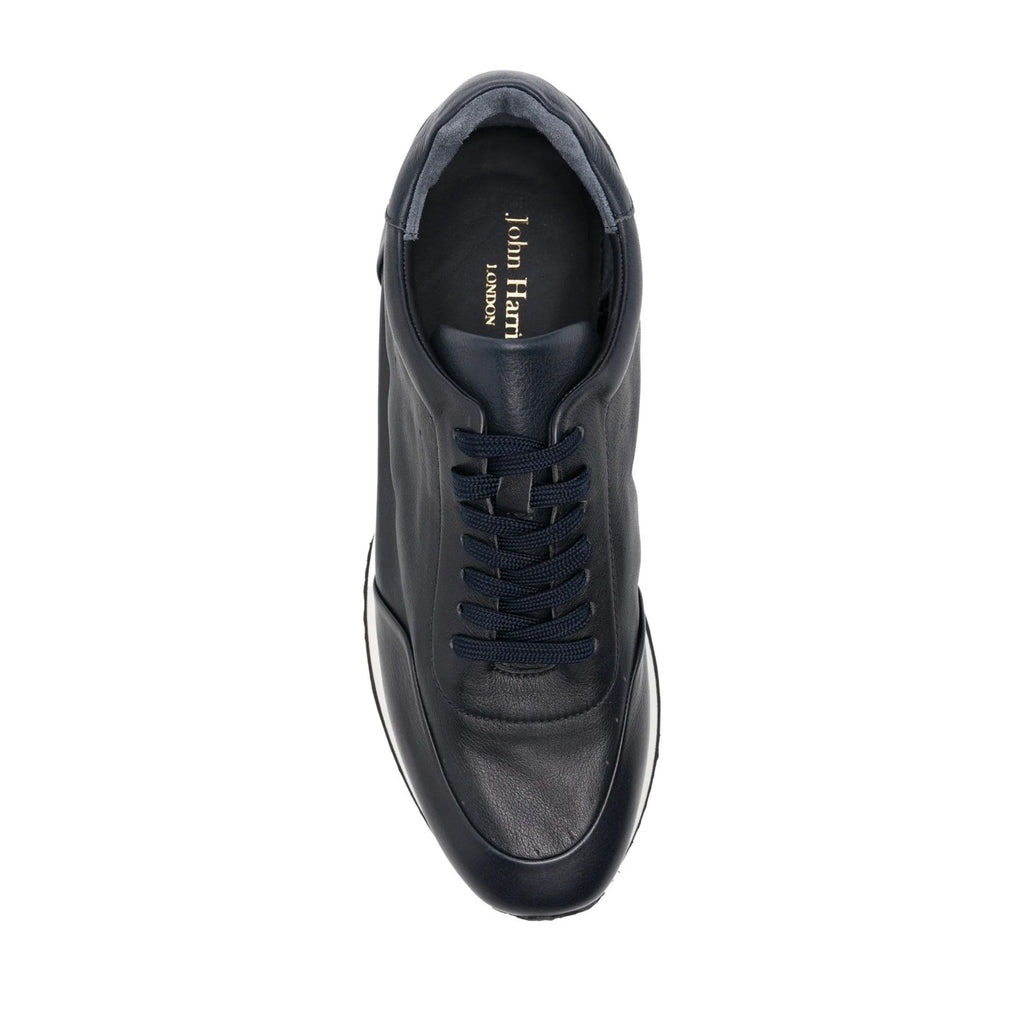 Blue Leather Wedge Sneakers