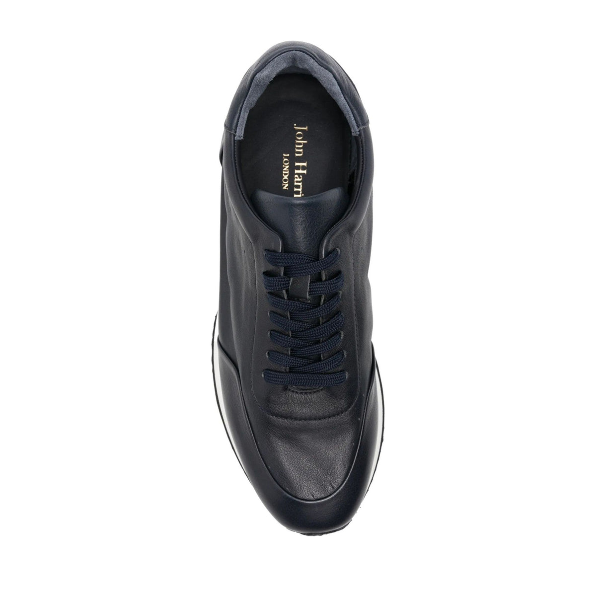 Blue Leather Wedge Sneakers