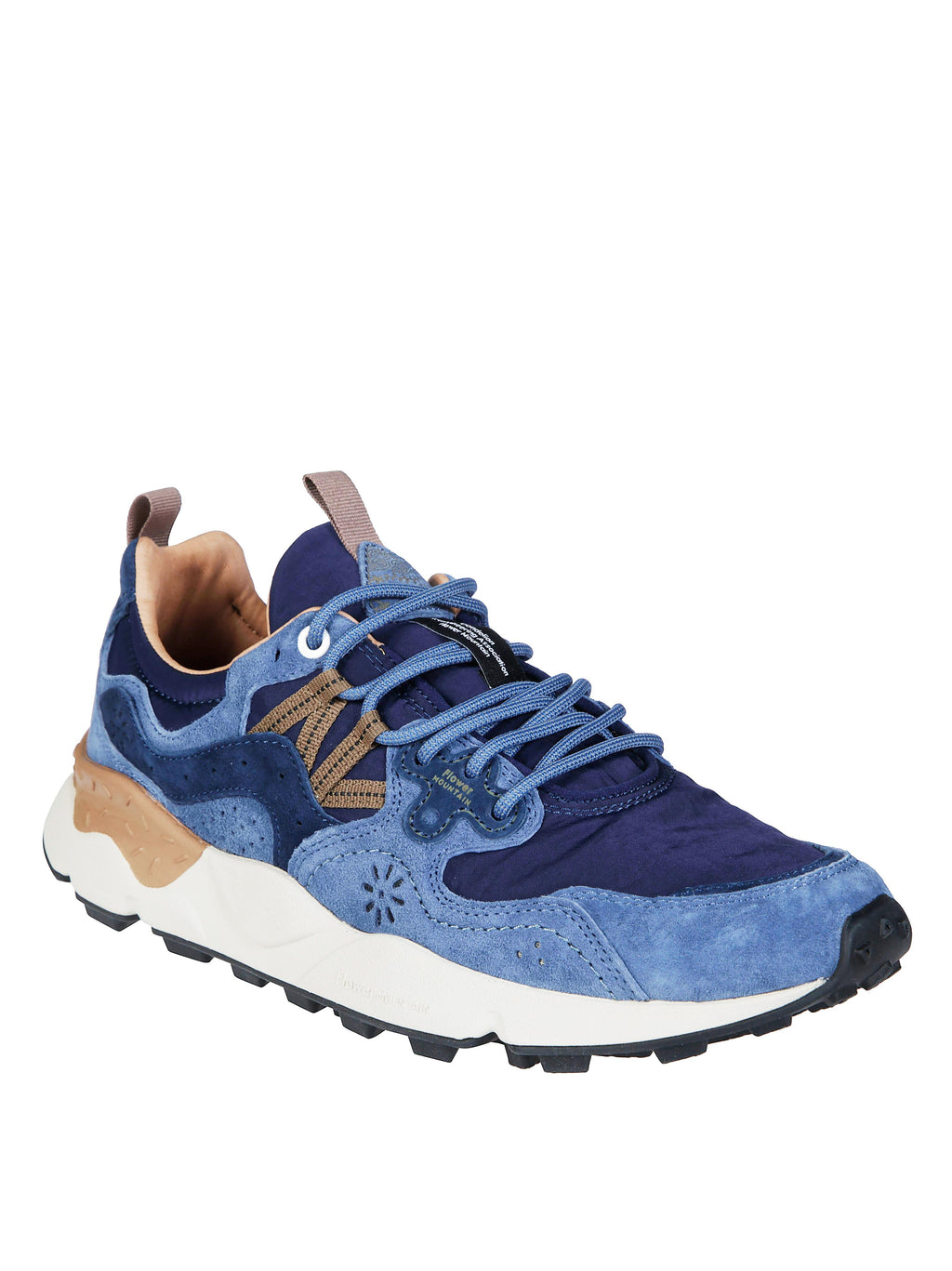 Blue Yamano 3 Suede-Blend Layered Textured Sole Sneakers