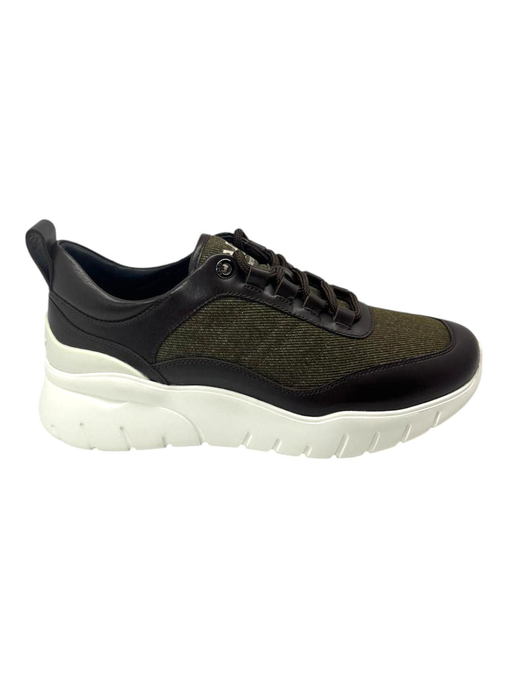 Bally Bredley 6239584 Men's Ebano Leather & Fabric Sneakers Size 7