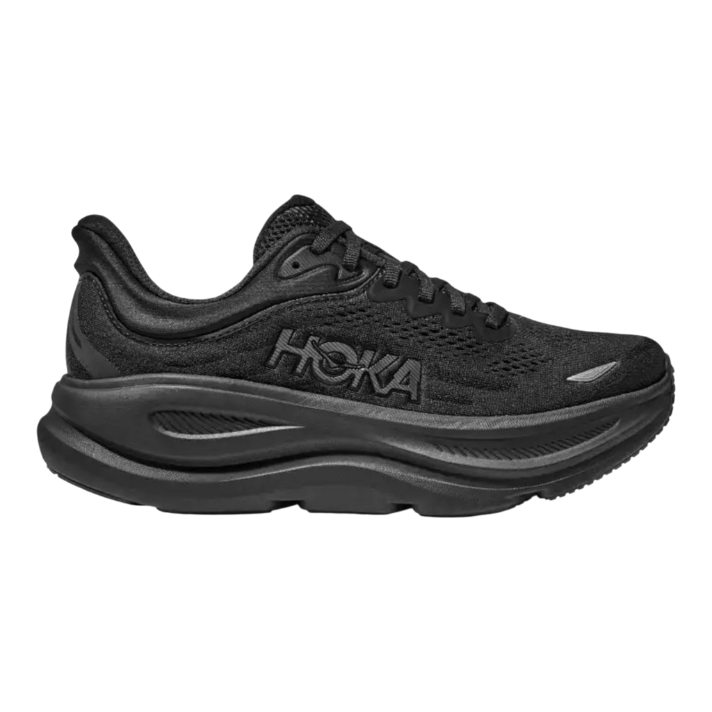 HOKA Bondi 9 Wide Running Shoes in Black/Black | Men