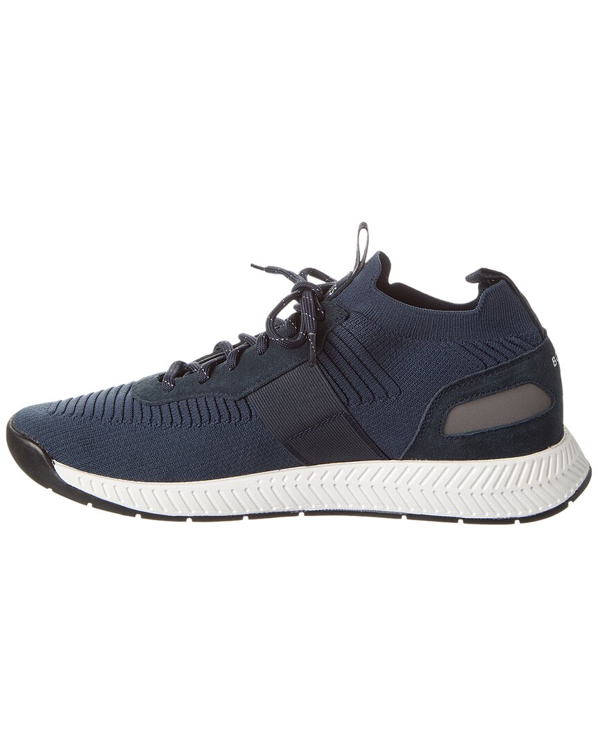 Hugo Boss Titanium Leather-Trim Sneaker