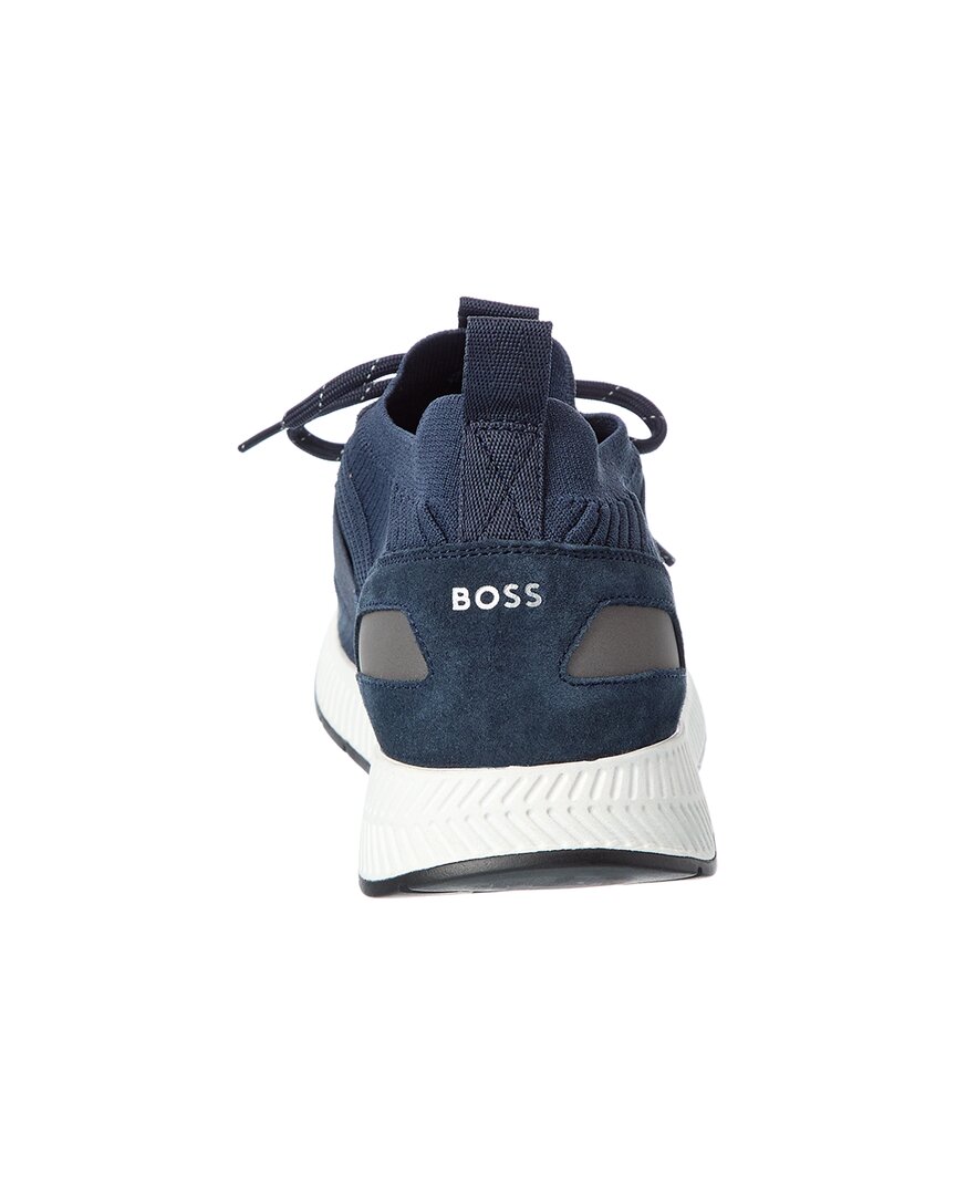 Hugo Boss Titanium Knit & Suede Sneaker