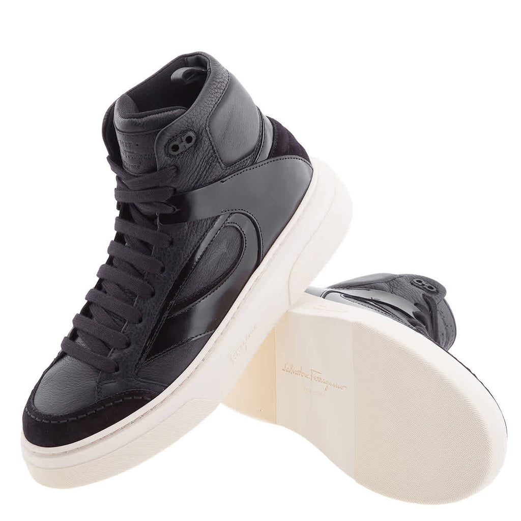 Ferragamo Cassio Leather High-Top Sneakers