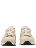 Layered Sneakers With Textured Sole And Olive Accents
