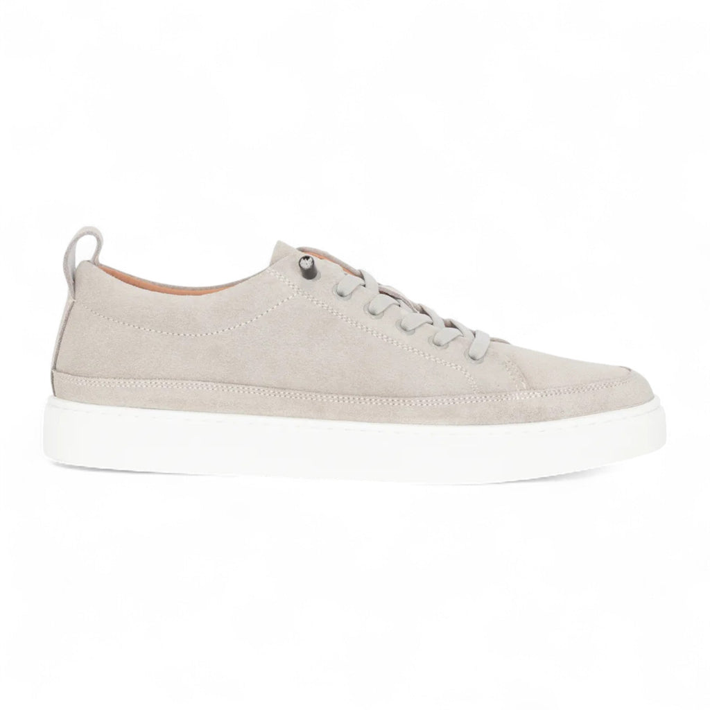 Justin Reess Mens Grey Suede Leather Trainers Sneakers - Josh