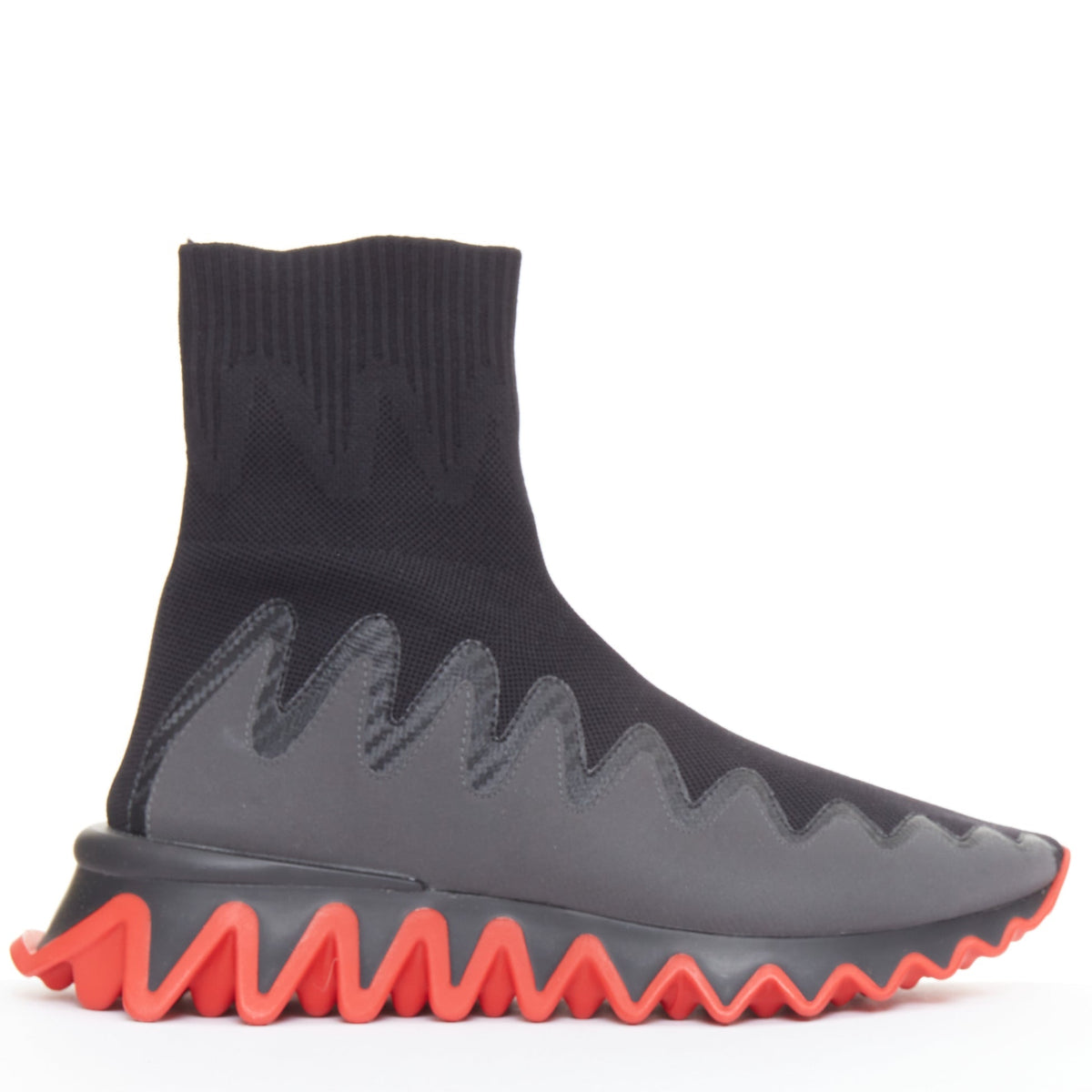 Christian Louboutin black knit rubber sneakers