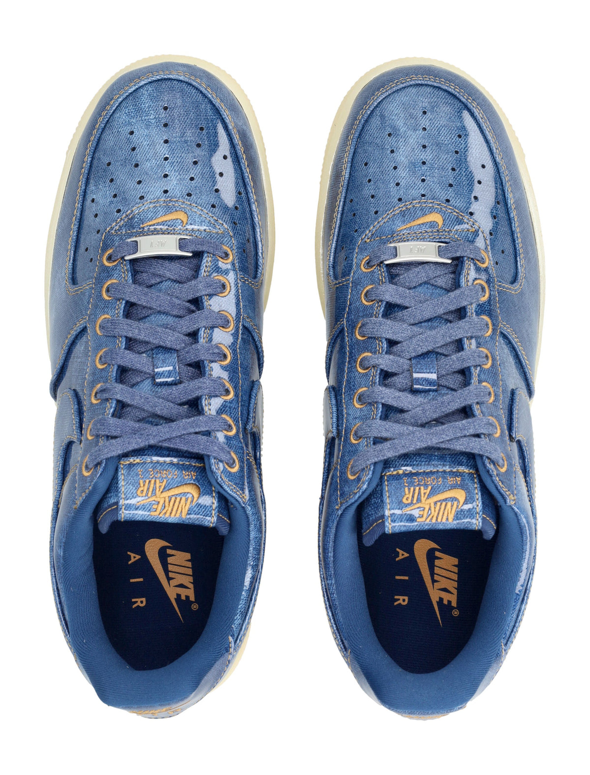 Air Force One Glossy Coated Denim Low-Top Sneakers