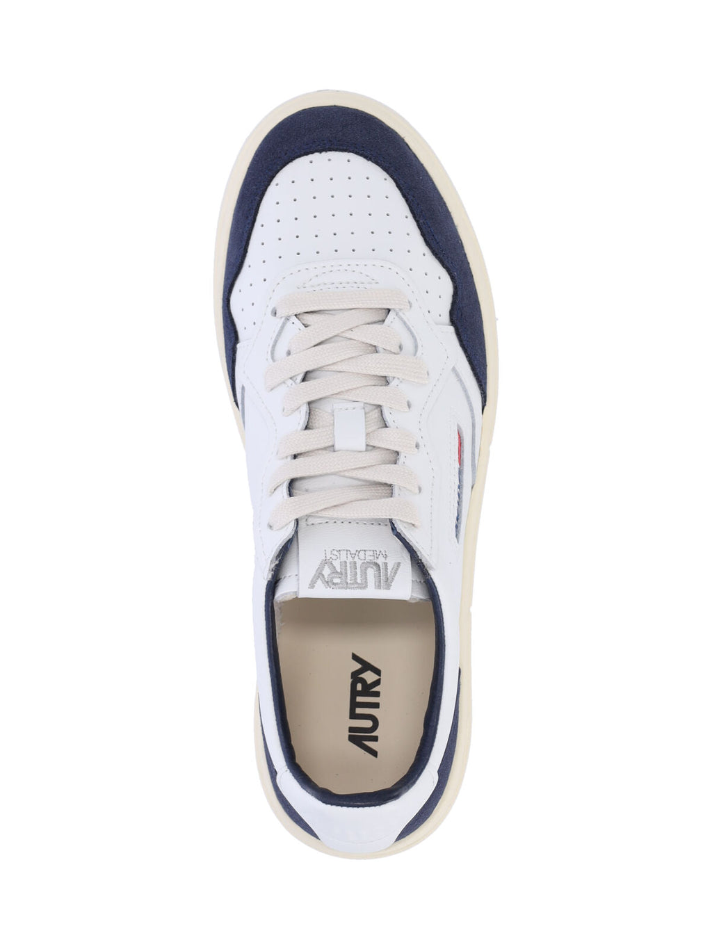 Low-top Sneakers with Navy Suede Accents