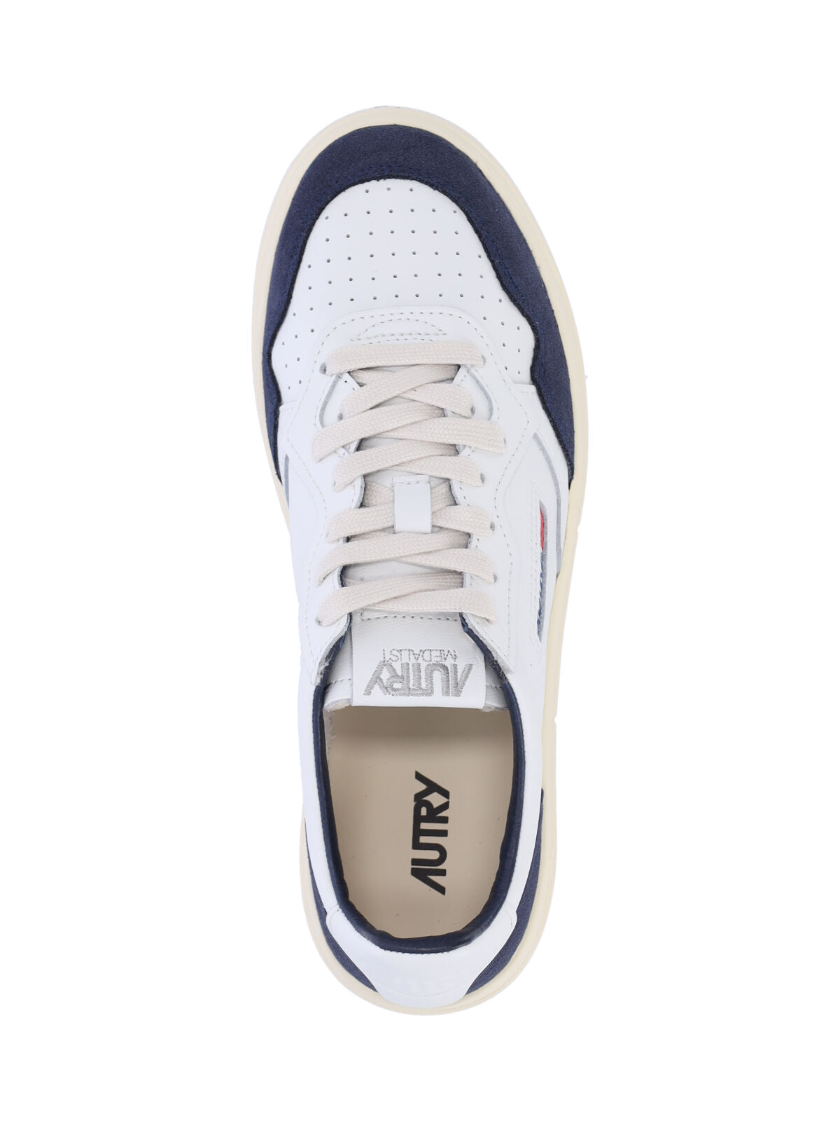 Low-top Sneakers with Navy Suede Accents