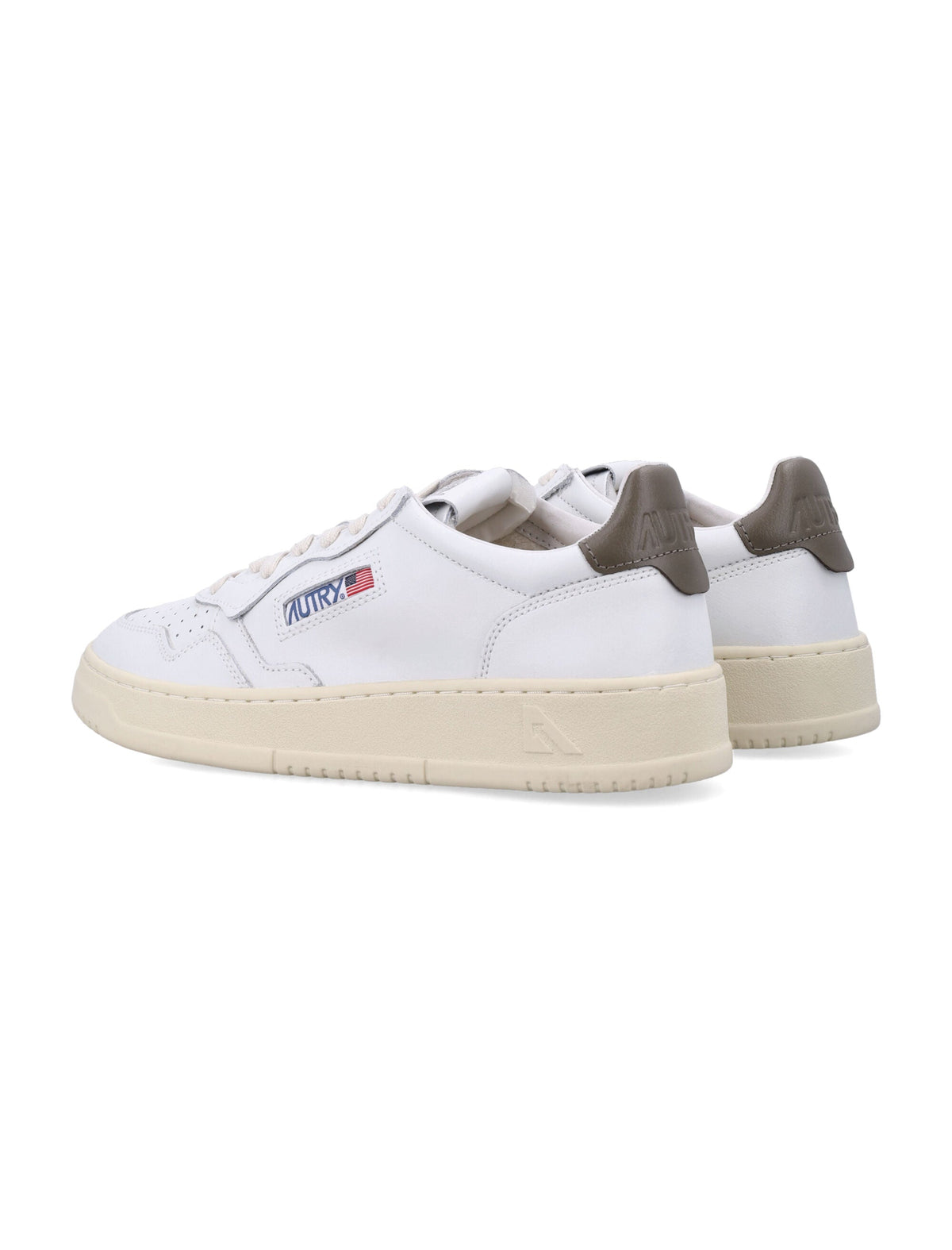 Low-Top Sneakers With Perforated Detailing And Contrasting Heel Tab