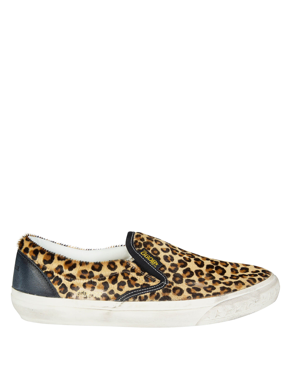 Animal Print Cow Leather Slip-On Sneakers