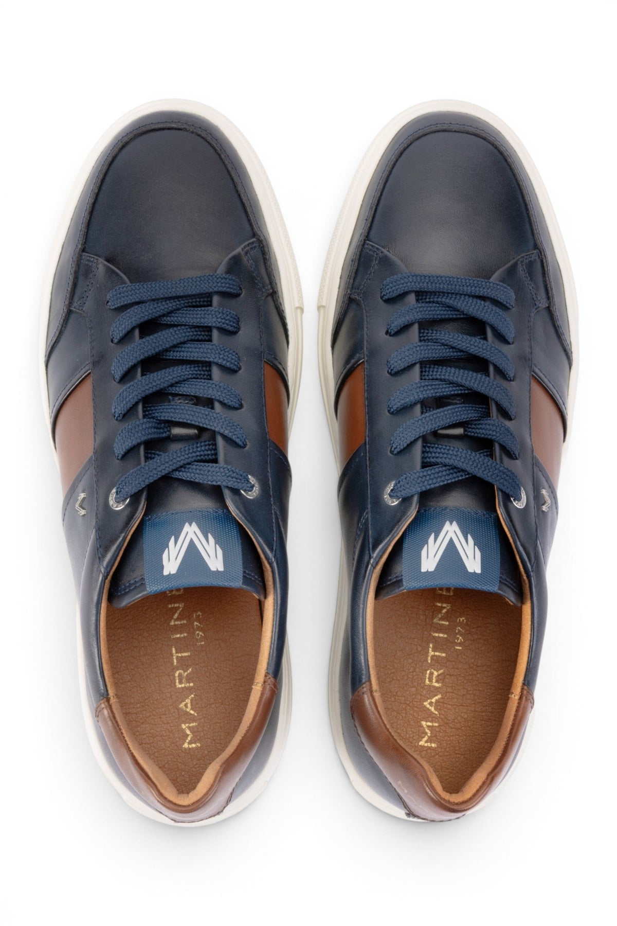 Martinelli Men's Blue Leather Sneakers Trainer Shoes - Hastings