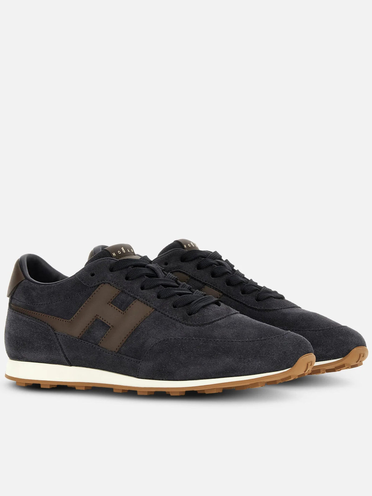 Low-Top Sneakers with Dark Suede Upper
