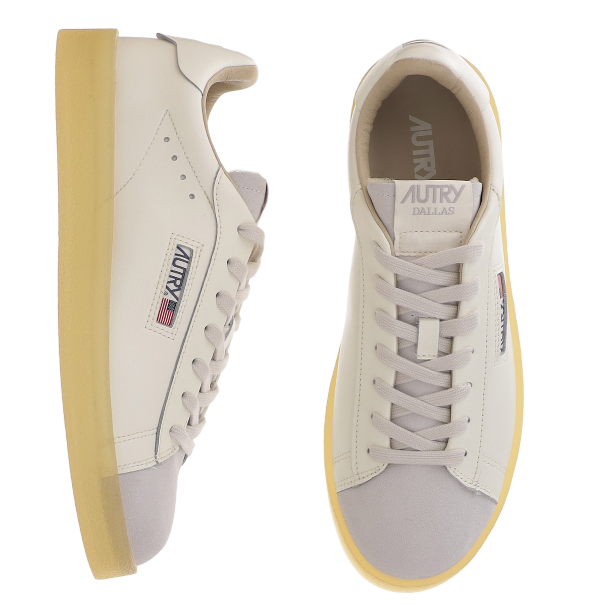 Low-Top Leather Sneakers With Padded Heel And Panel Design