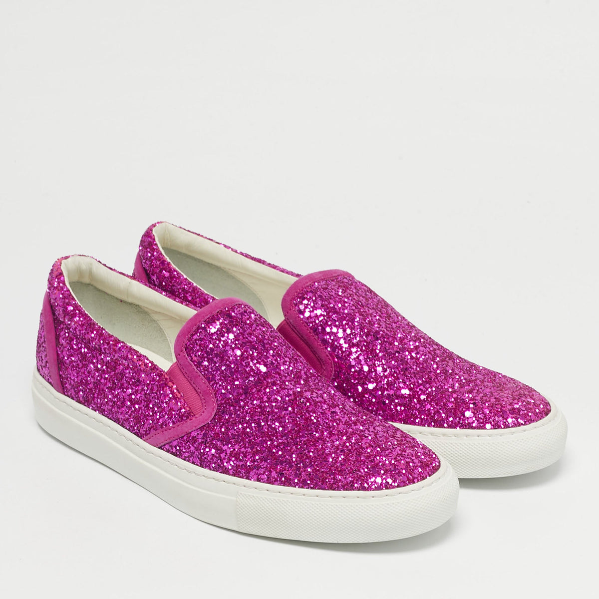 Dsquared2 Pink Glitter Crystal Embellished Slip On Sneakers